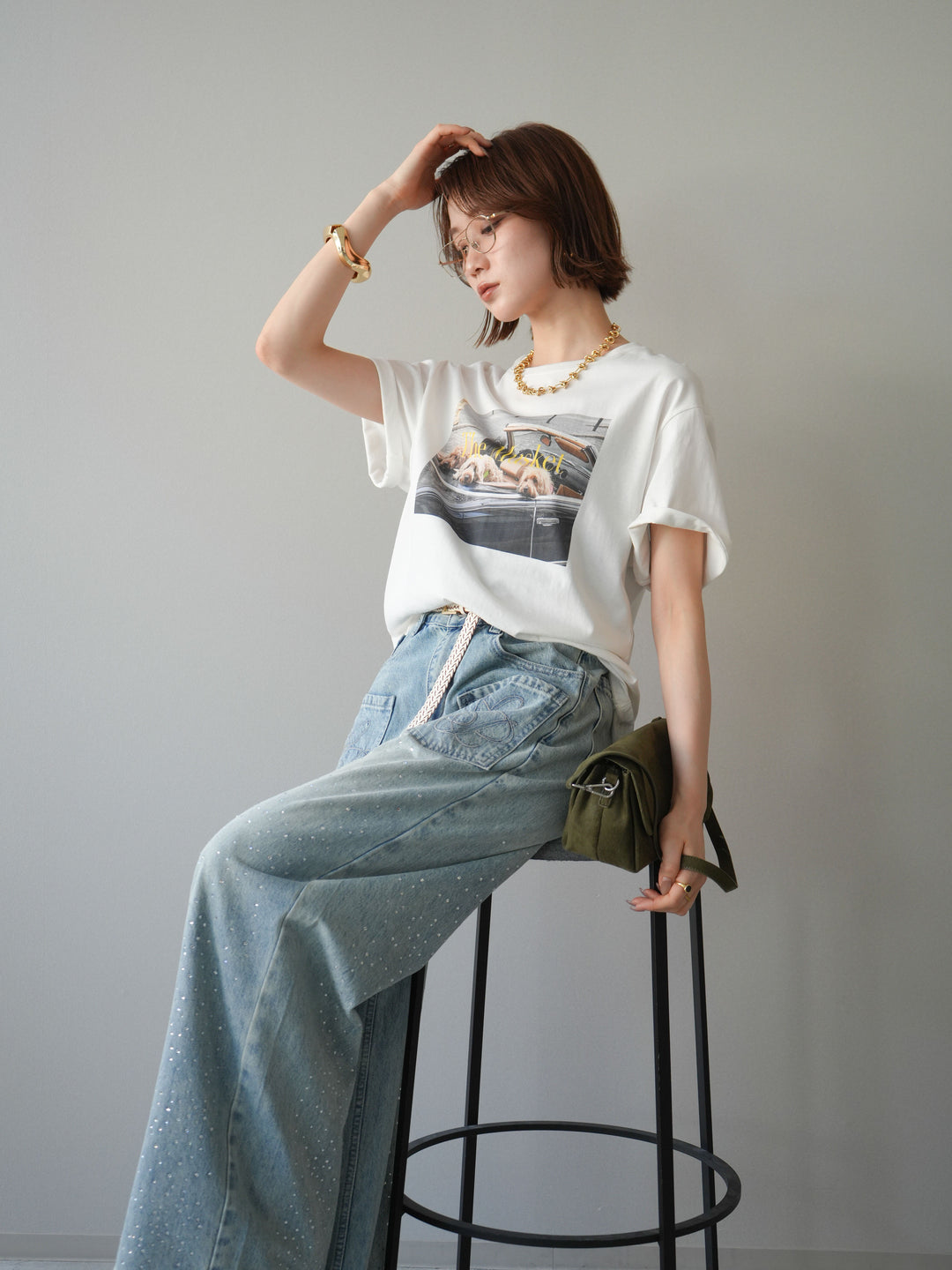 [予約]ドッグフォトTEE/white