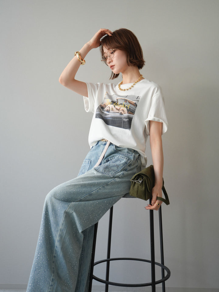 [予約]ドッグフォトTEE/white