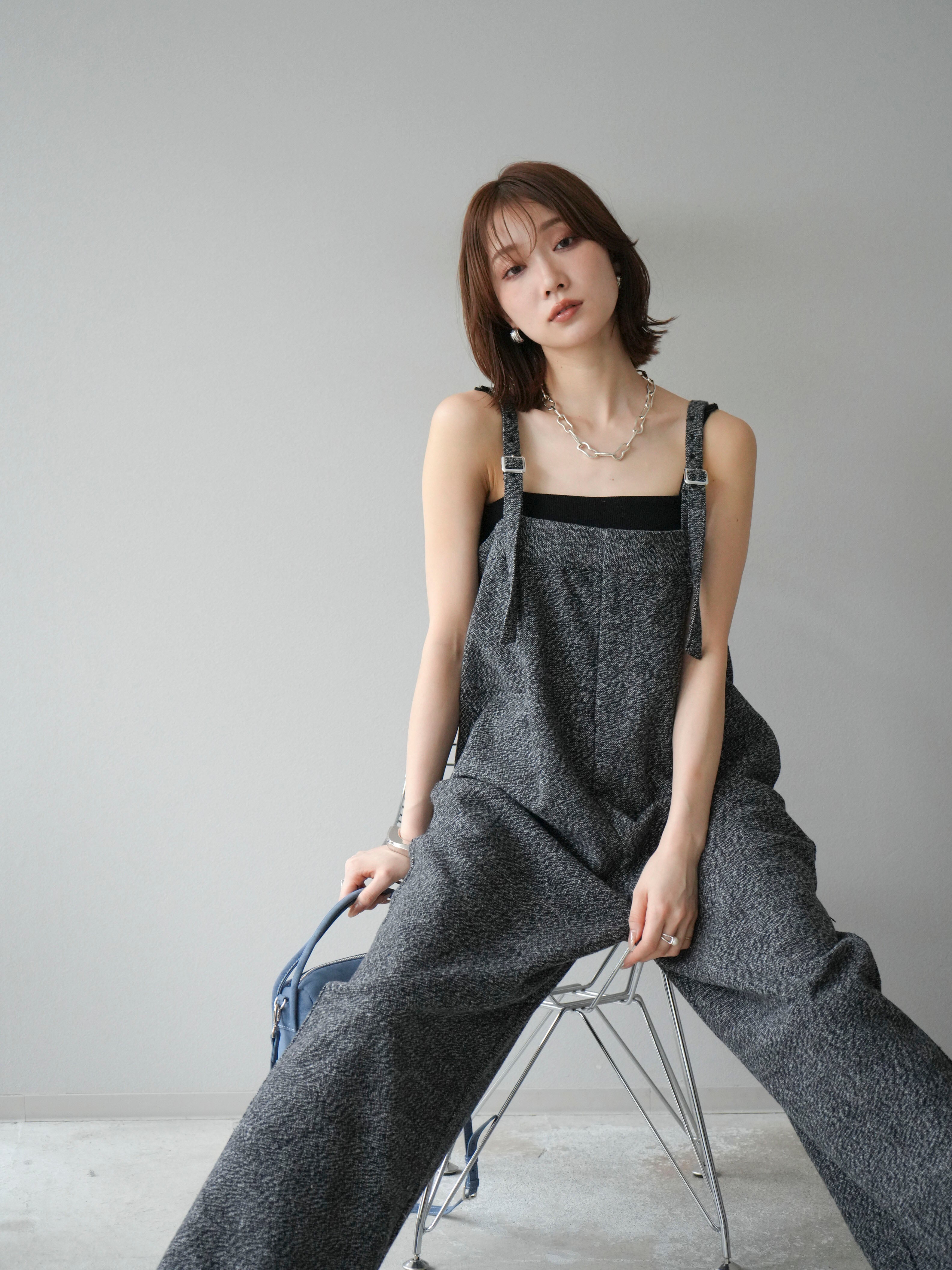 サロペット オーバーオール ツイードベアサロペット パンツ 黒 Lumier 予約]ツイードベアサロペット/ブラック – Lumier