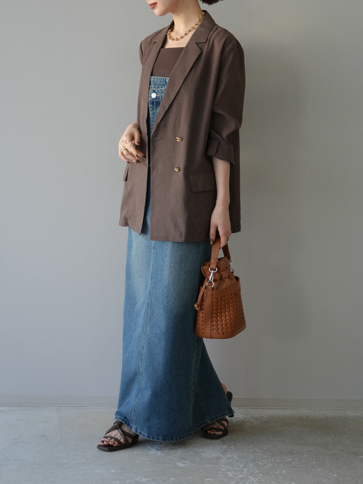 【預購】不對稱牛仔洋裝/藍色