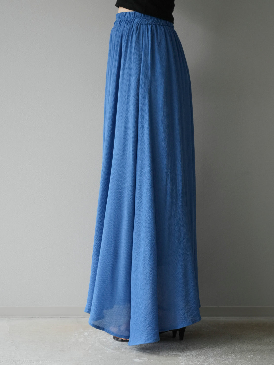 [SET]ビーズモチーフ楊柳ブラウス＆フレアスカートSET UP(2set)