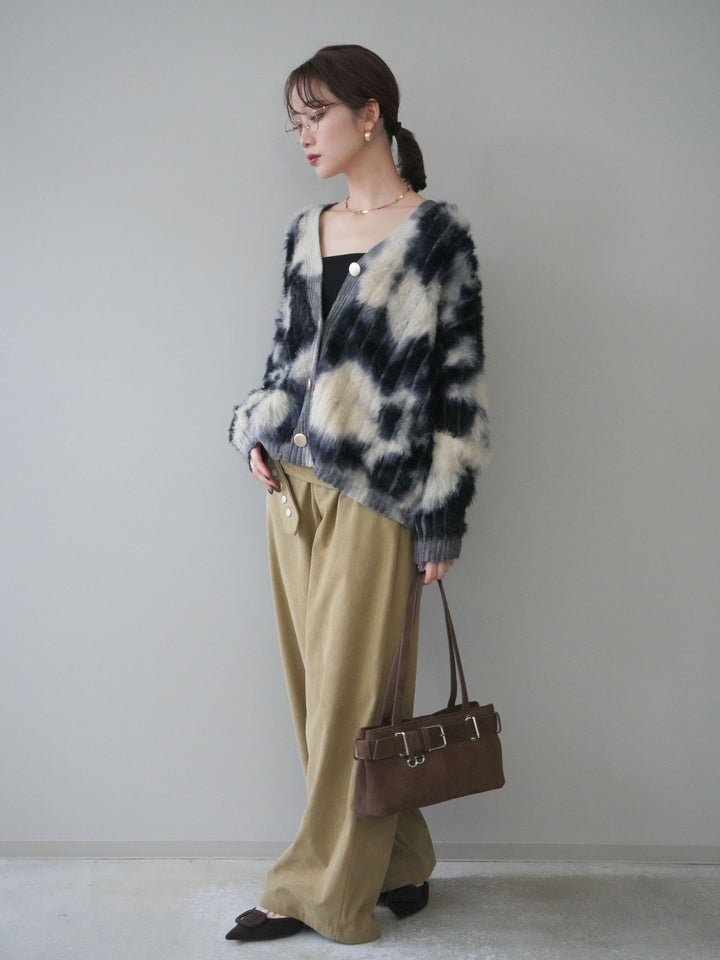 [予約]コーデュロイ巻きベルト付きパンツ/beige