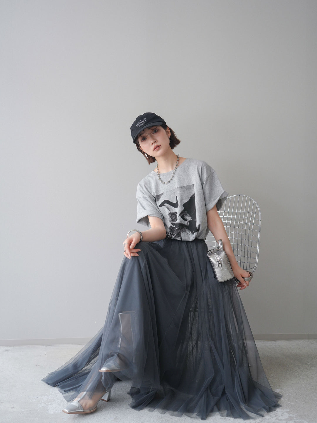 [予約]モノクロフォトTシャツ/mokugray1