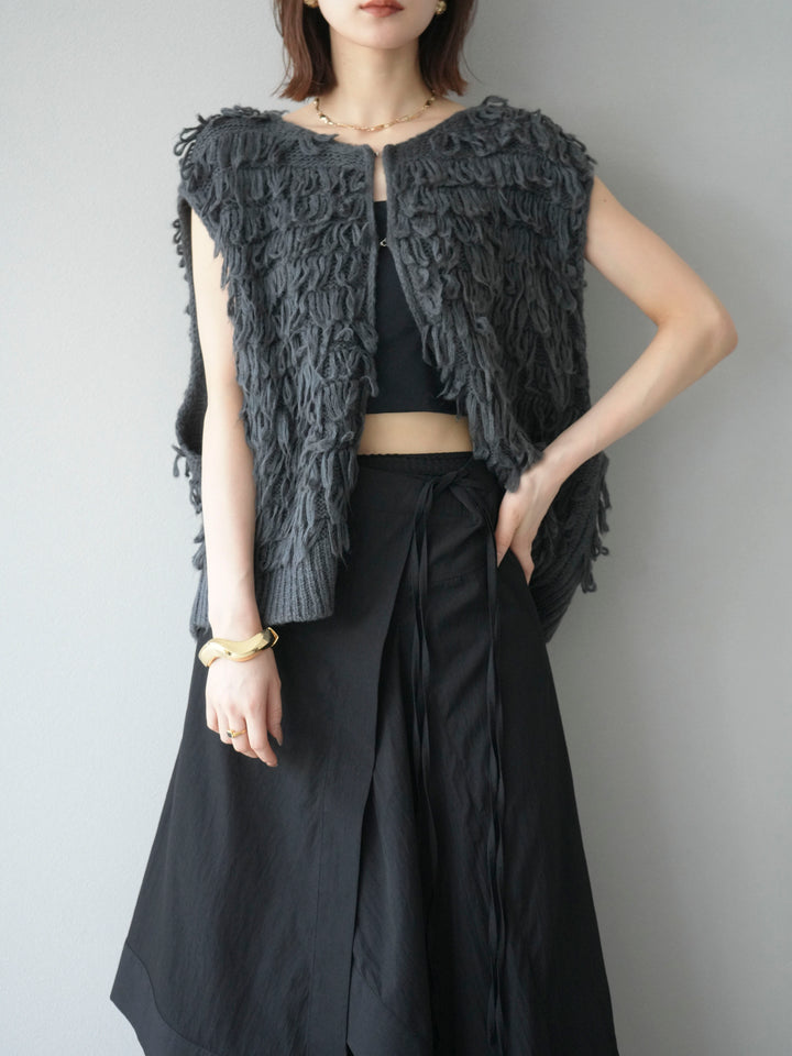 [予約]ループデザインベスト/チャコール