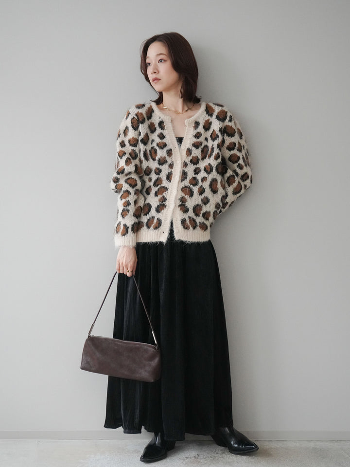 [予約]ワッシャーベロアプリーツスカート/black