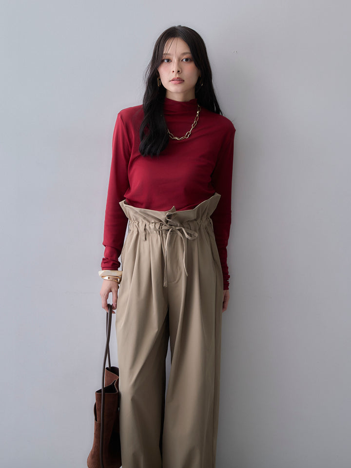 [予約]メッシュボトルネックトップス/burgundy
