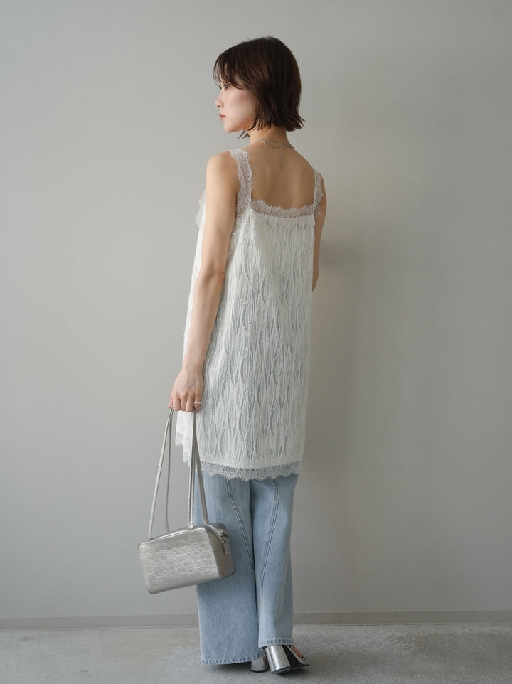 [予約]サイドラインフレアデニムパンツ/bleach