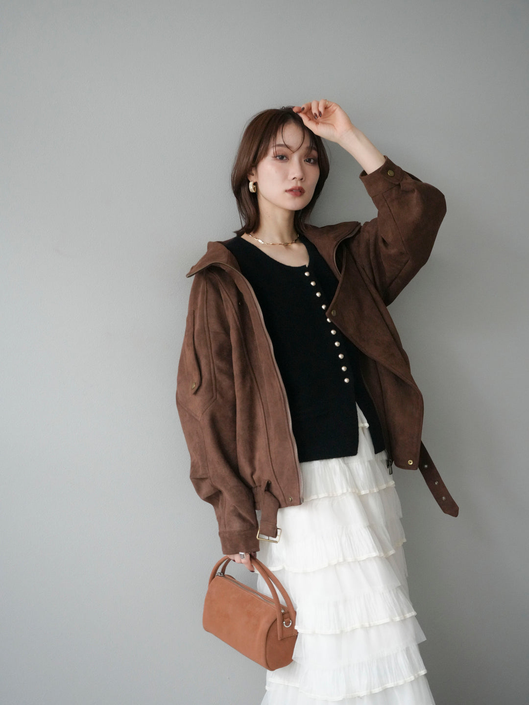 [予約]スエードライダースジャケット/ブラウン