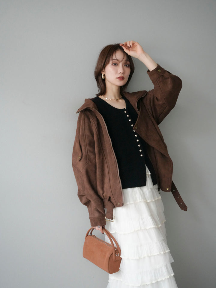 [予約]スエードライダースジャケット/ブラウン
