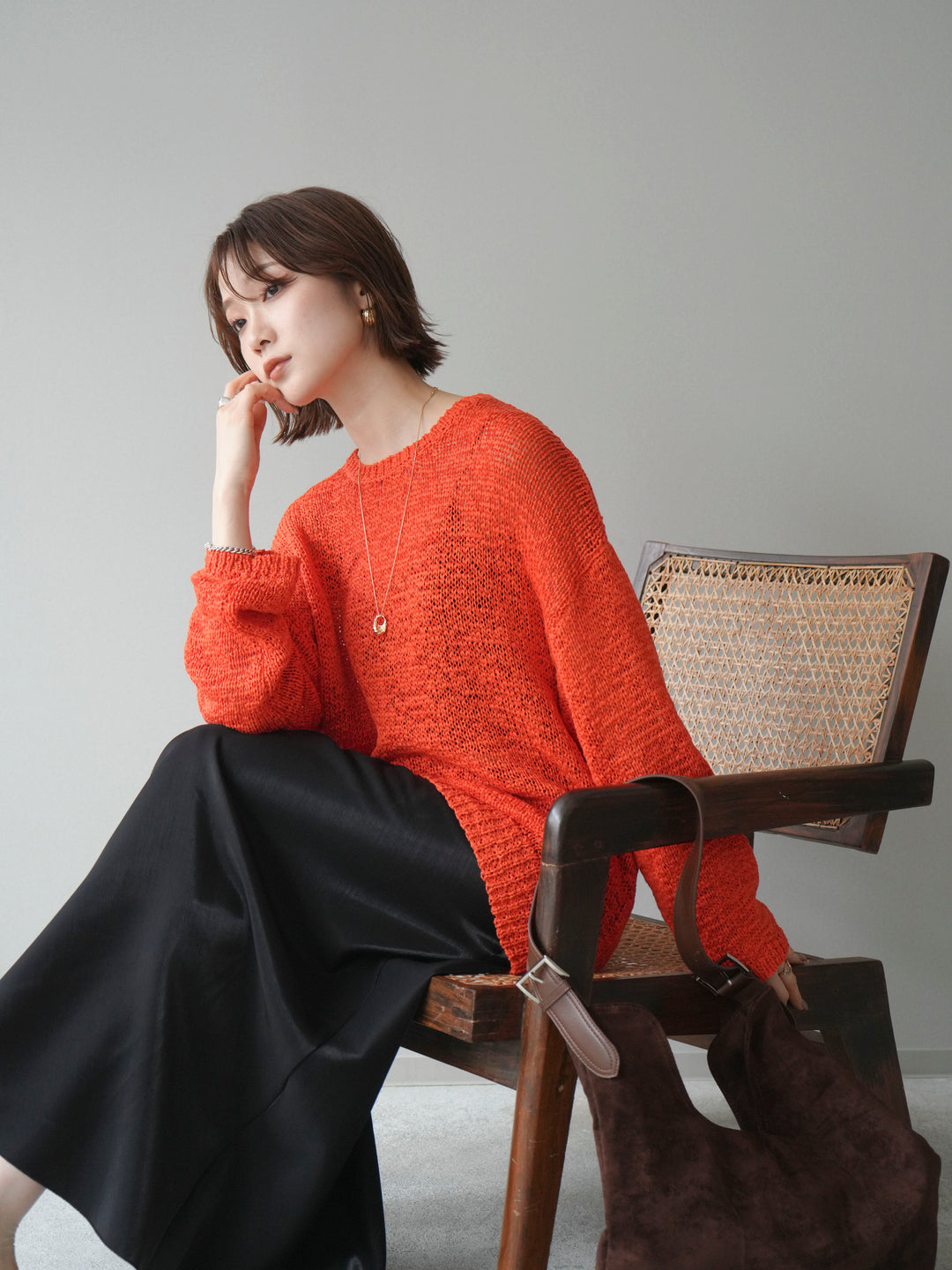 [予約]ローゲージルーズニット/orange