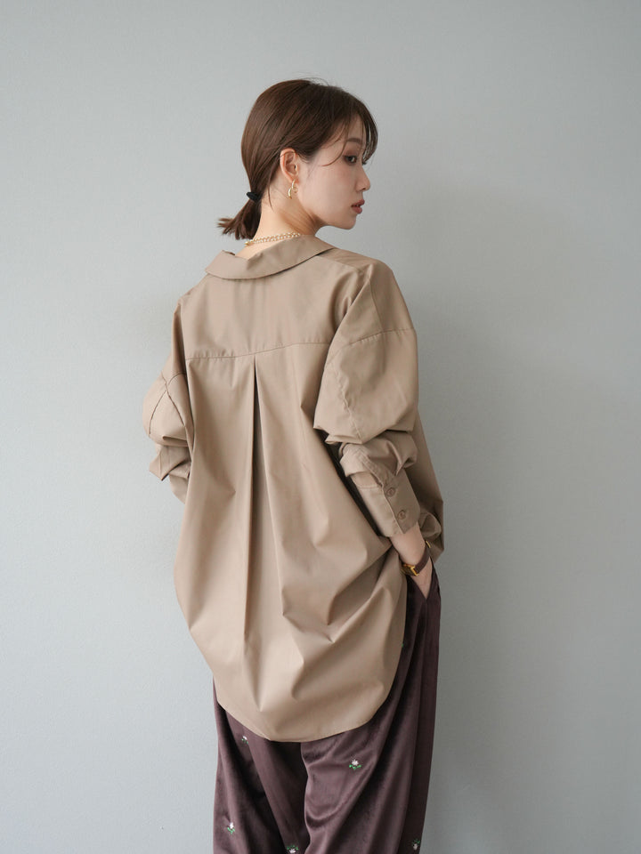 [予約]ブロードディープスキッパーブラウス/ベージュ