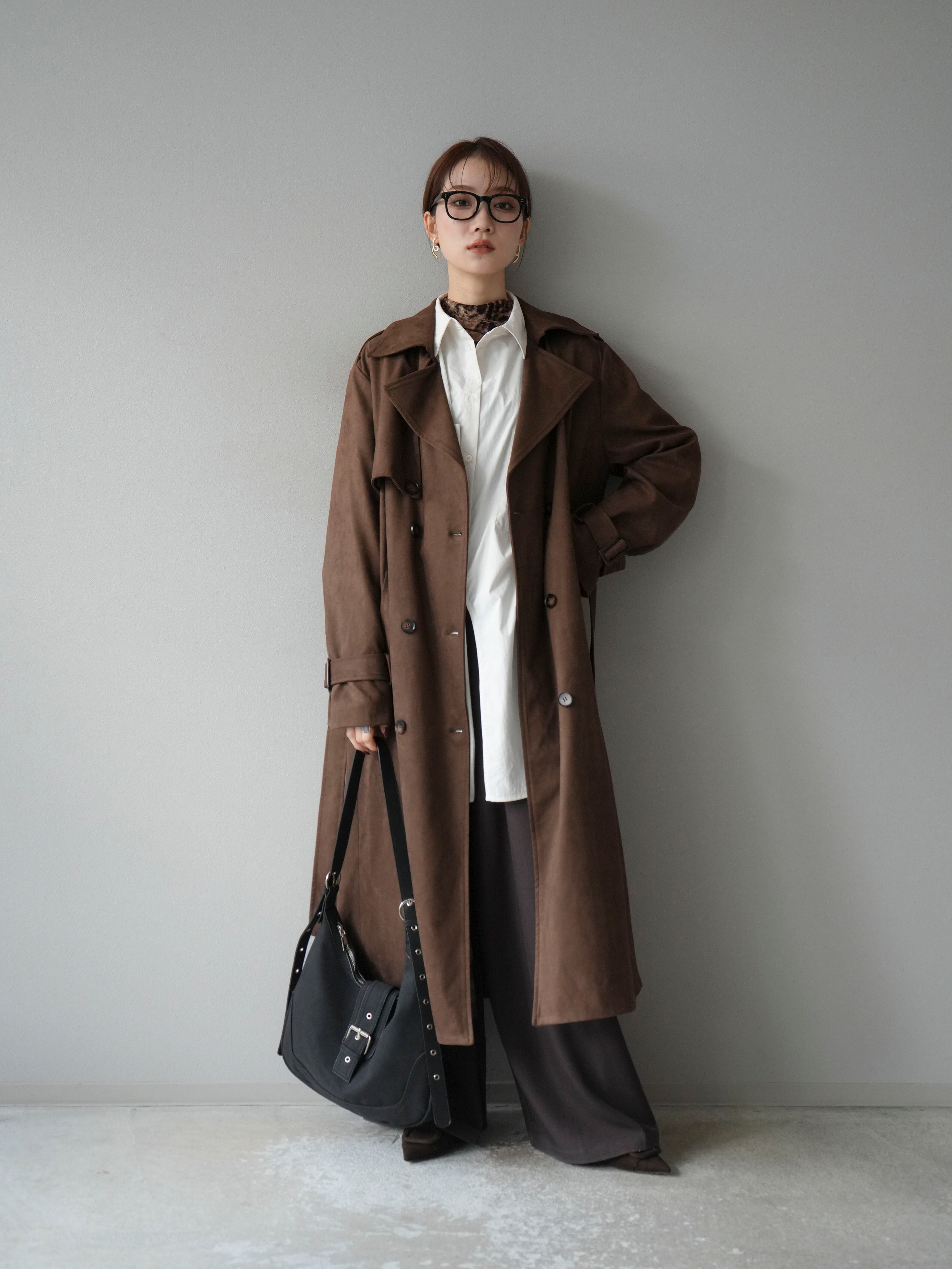 予約]スエードトレンチコート/ブラウン – Lumier