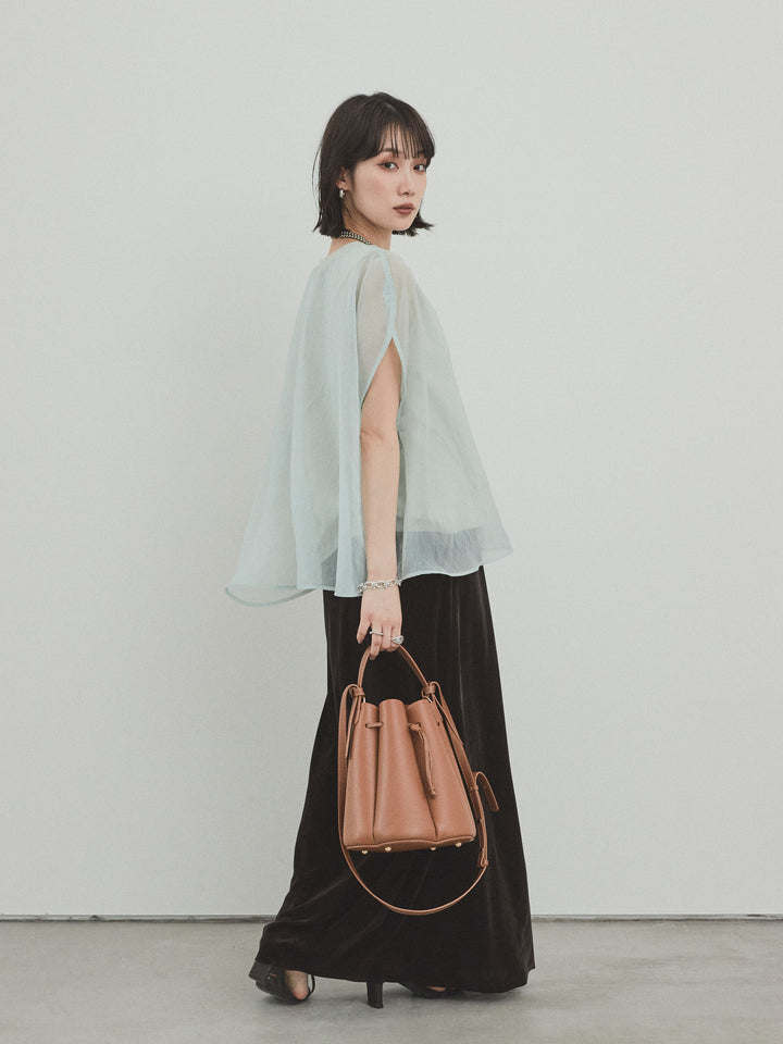 [預訂] 天鵝絨 Anarow 半身裙/炭灰色