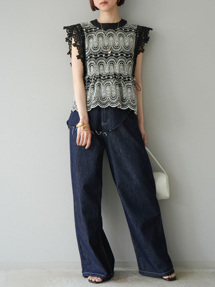 【預購】提臀牛仔褲/深藍色