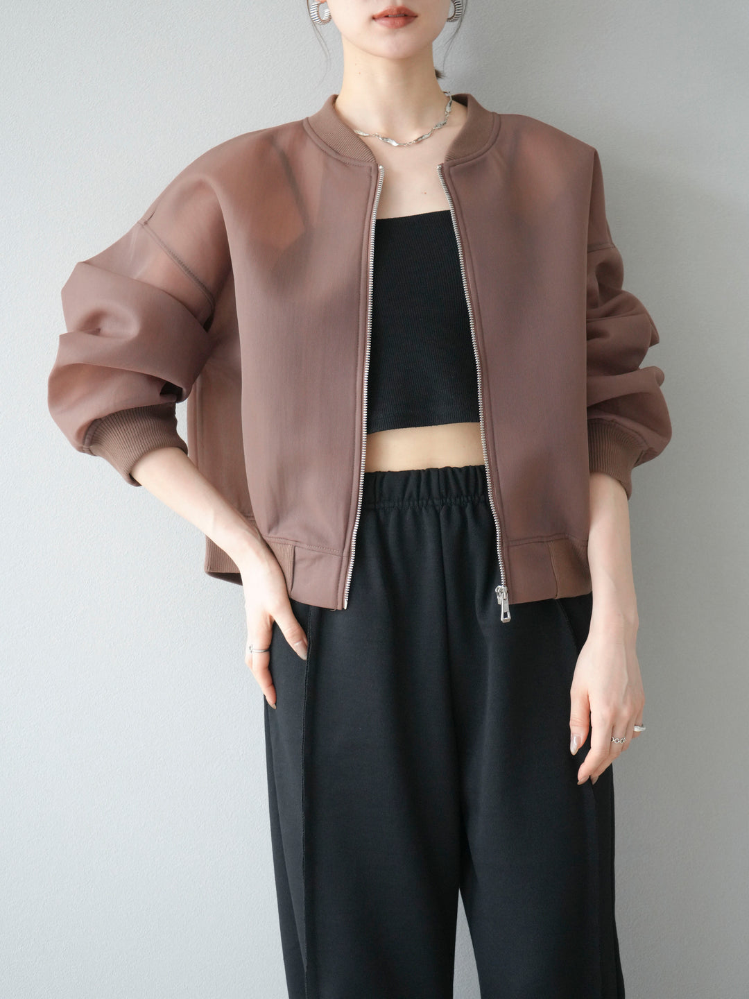 [予約]シアーダンボールボリュームスリーブMA-1/ブラウン