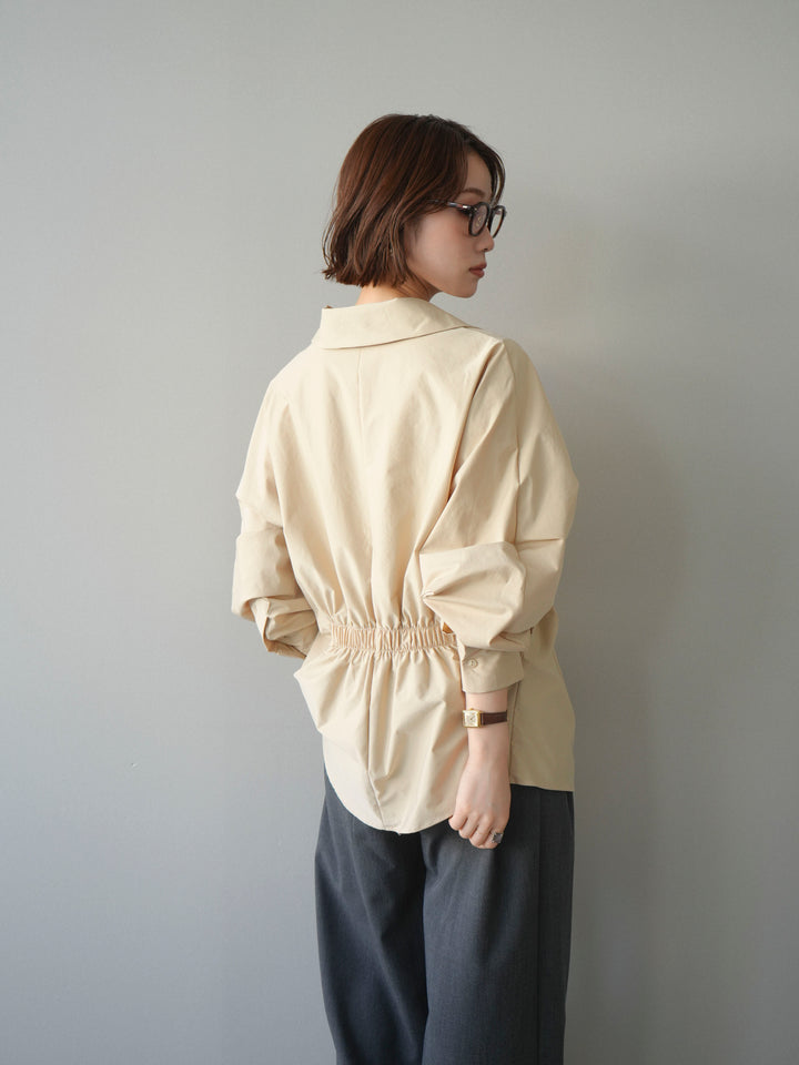 [予約]ウエストギャザースキッパーシャツ/beige