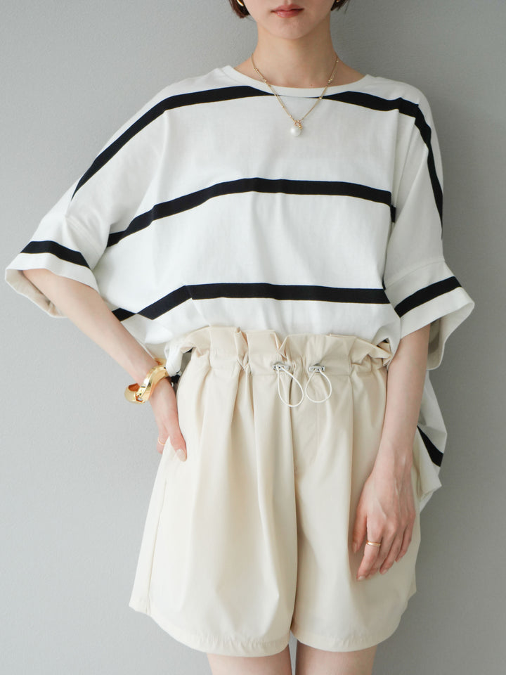 [予約]ボーダードルマンBIG Tシャツ/オフ✕ブラック