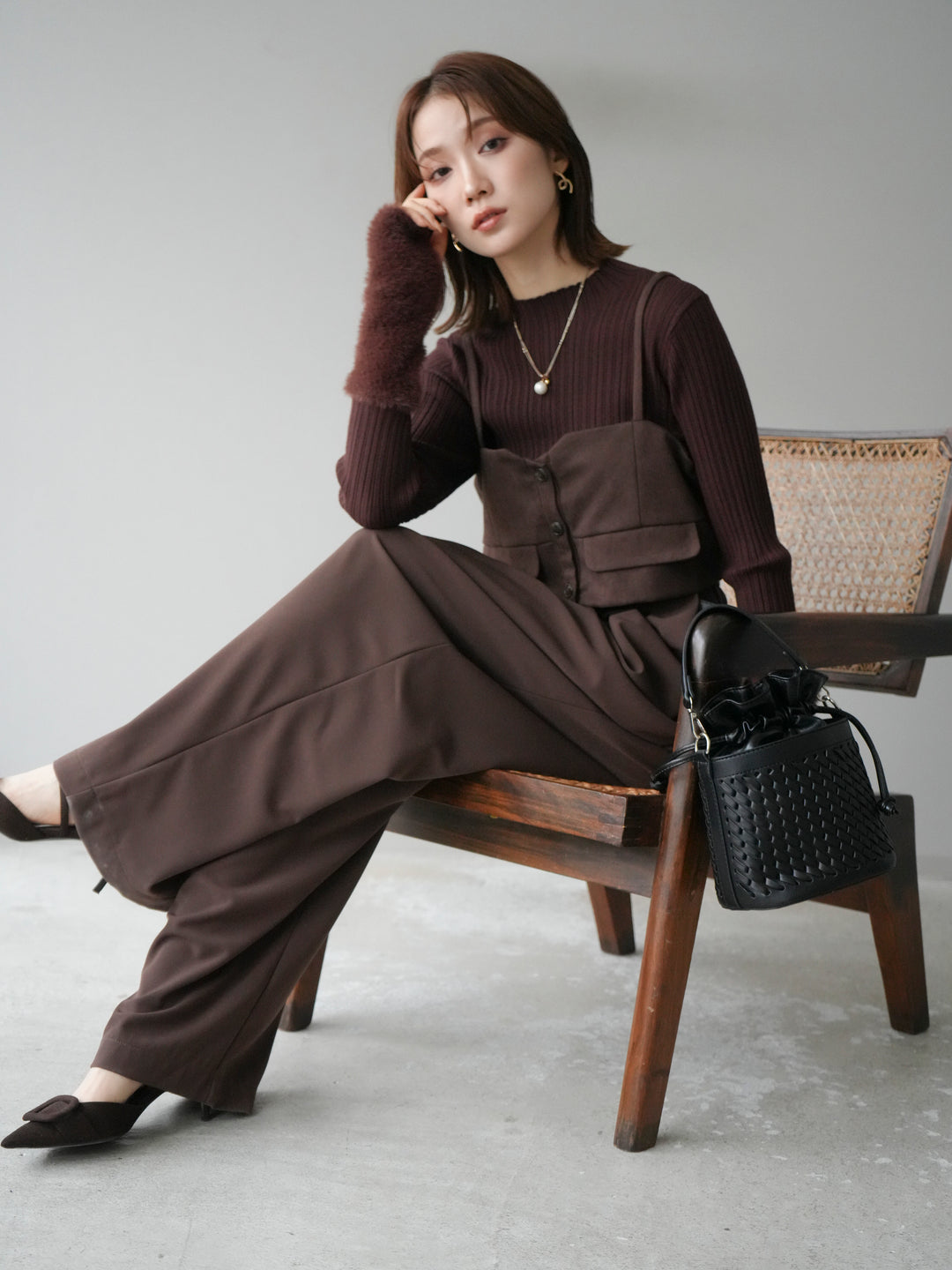 [予約]スウェードビスチェ/ブラウン