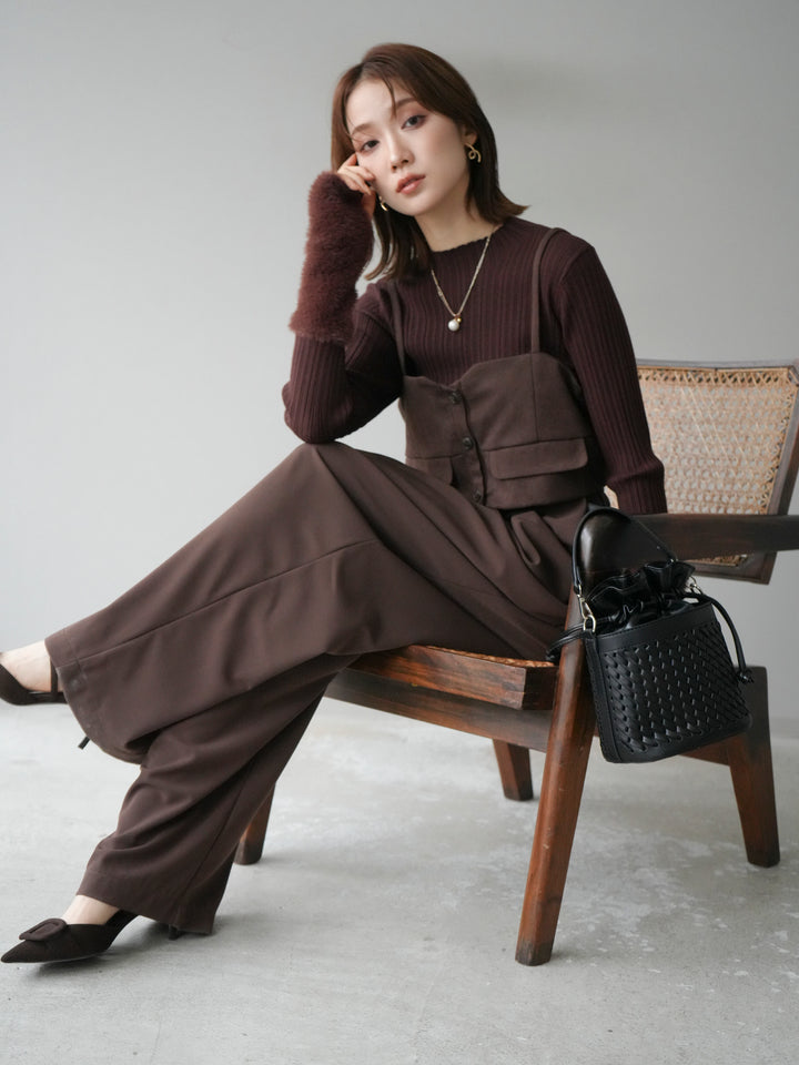 [予約]スウェードビスチェ/ブラウン