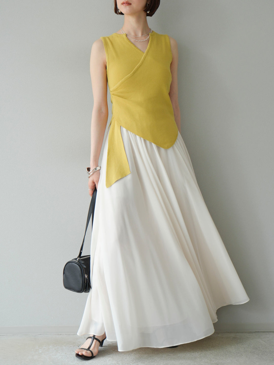 【預購】Cache-Coeur 無袖針織上衣/黃色