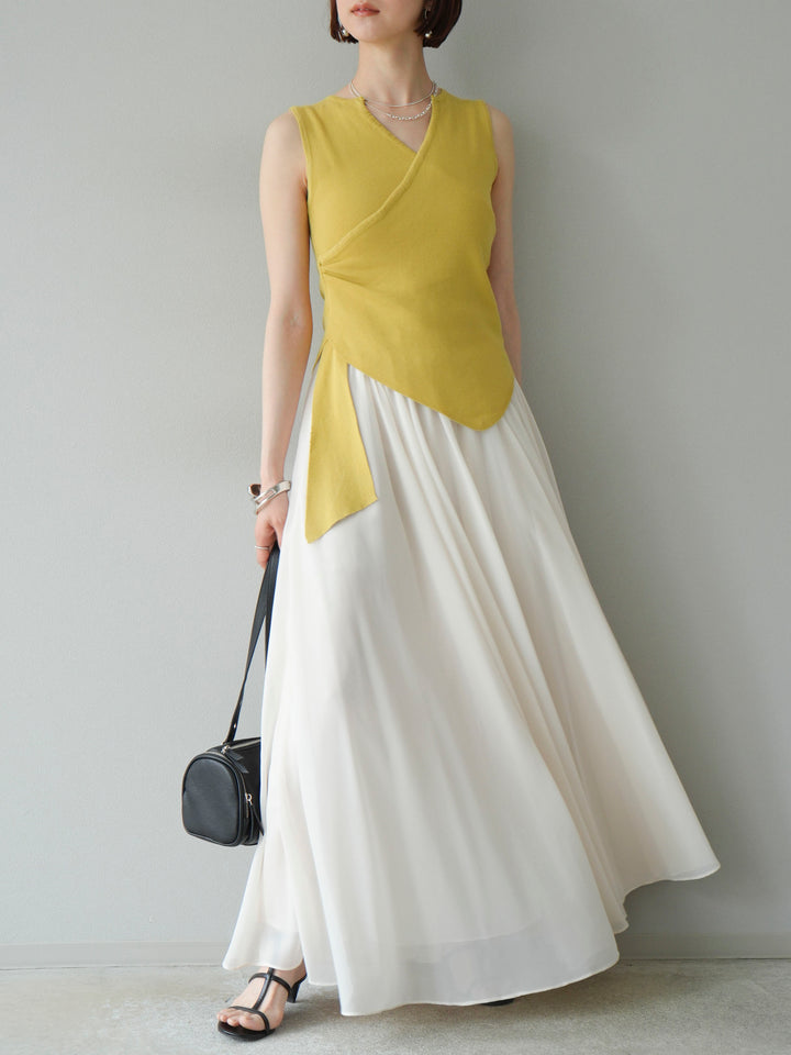 【預購】Cache-Coeur 無袖針織上衣/黃色