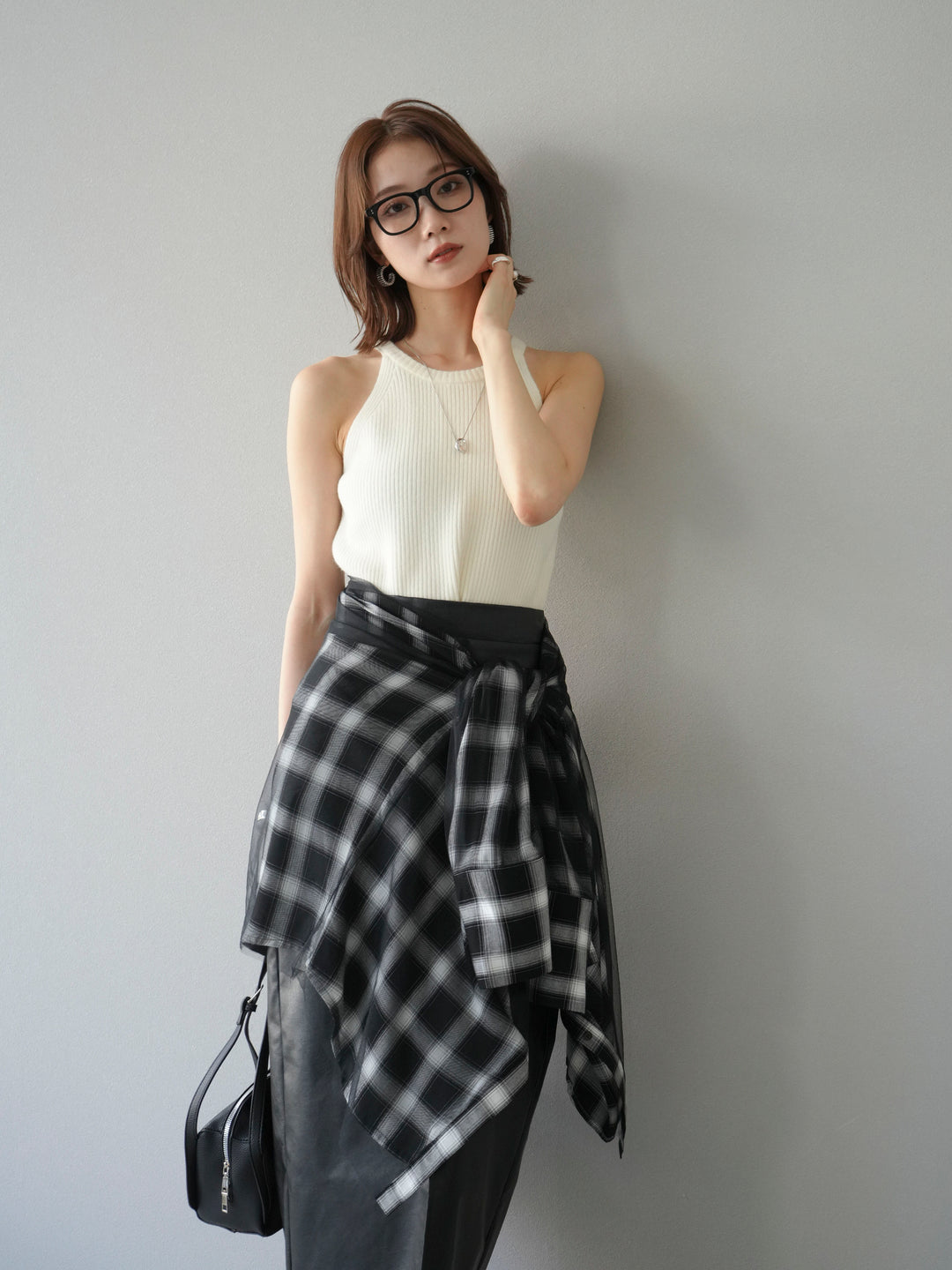 [予約]リブニットアメスリタンクトップ/オフ