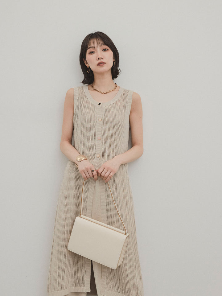 [套裝] 什錦紐扣針織長背心 + 什錦紐扣針織長背心 (2套)