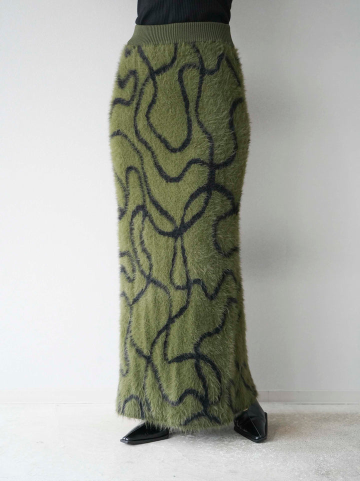 [預訂] Line 毛絨針織裙/卡其色