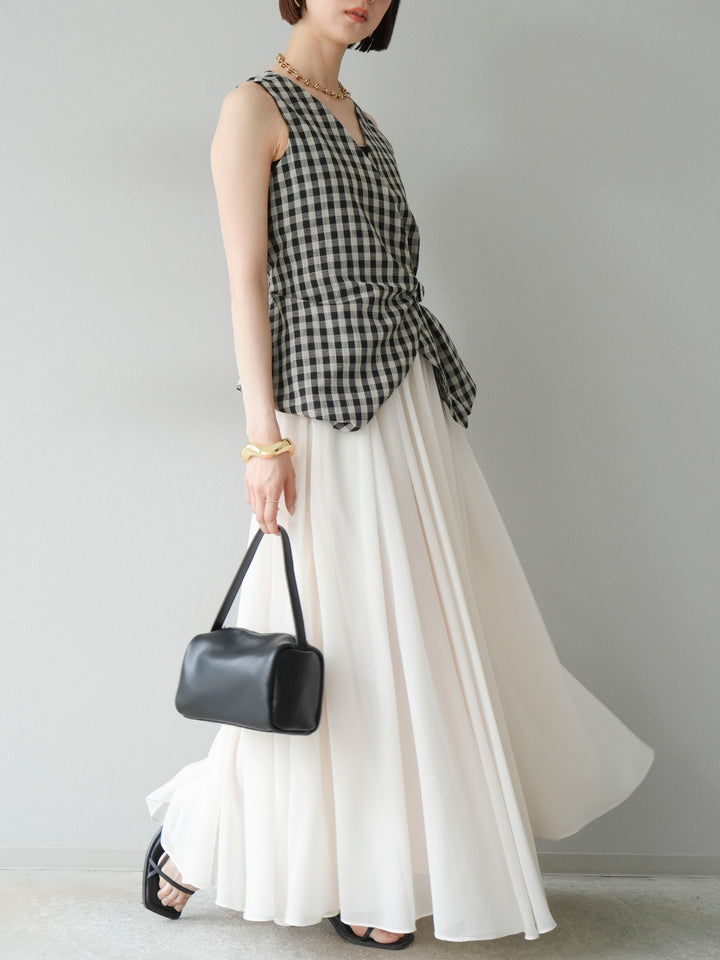 [予約]シフォンフレアスカート/アイボリー