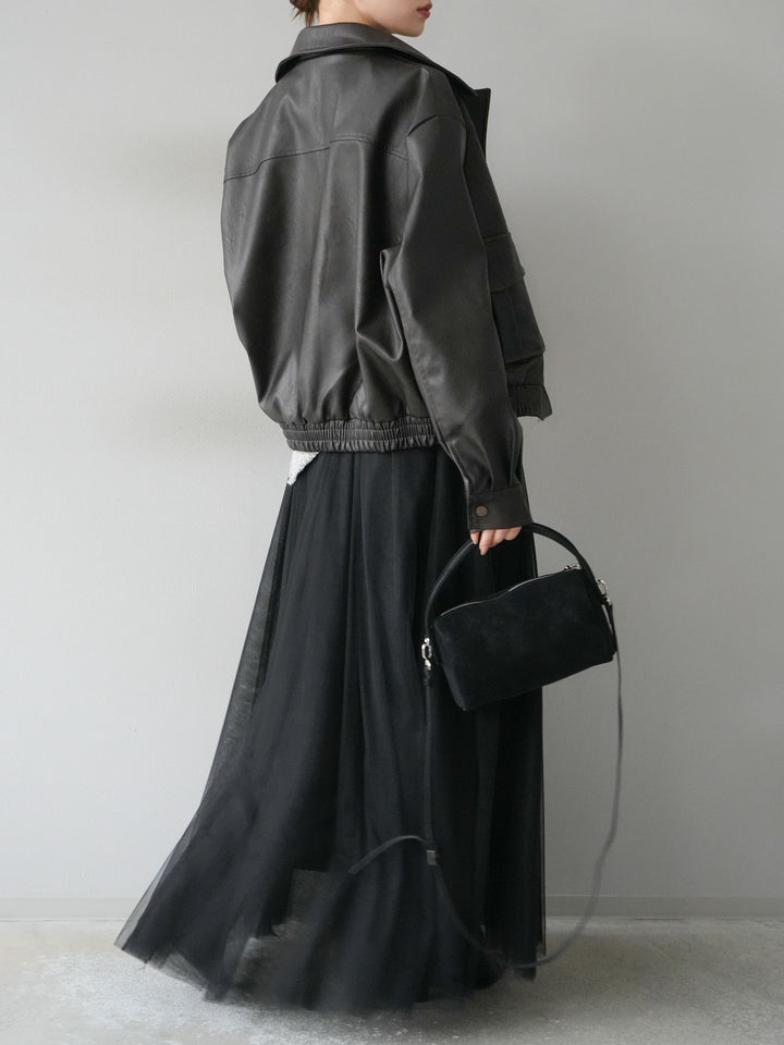 [予約]チュールボリュームスカート/ブラック