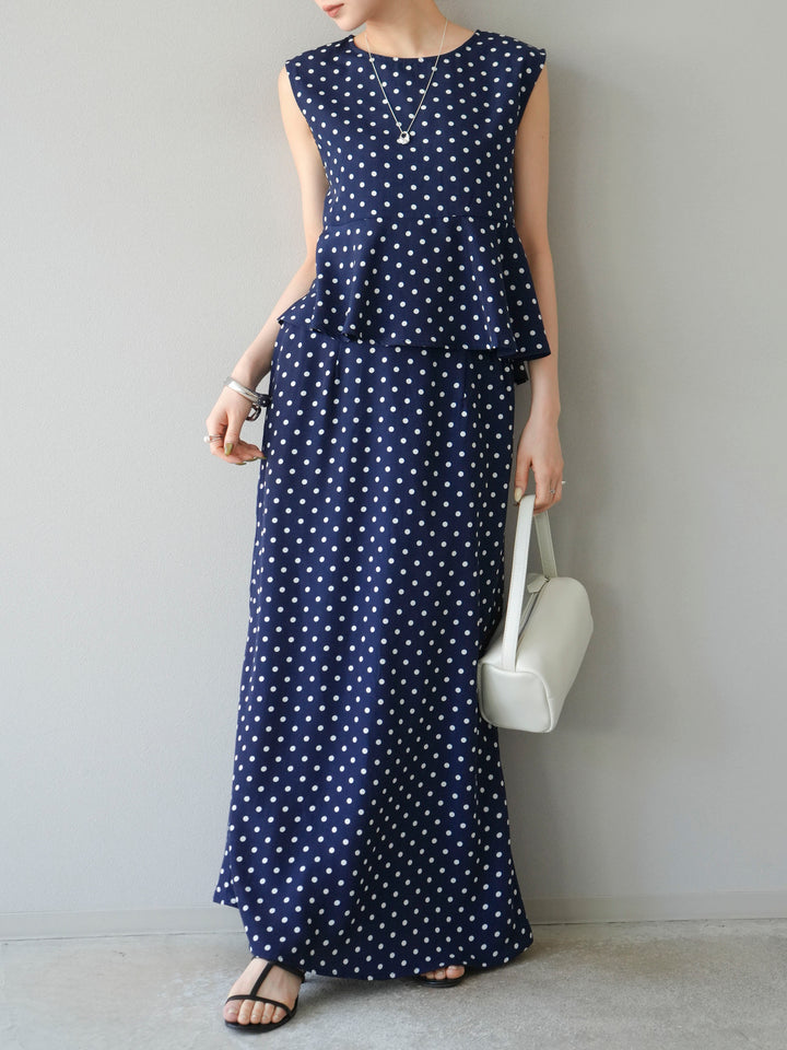 [予約]ドットAラインスカート/ネイビー