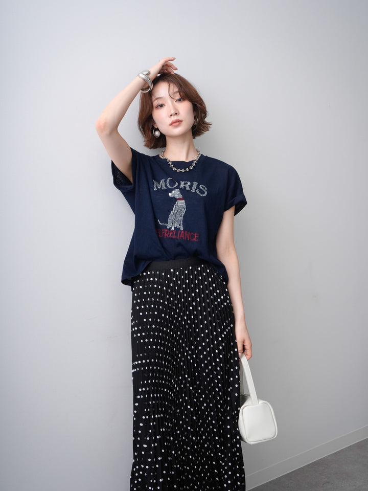 [SET]ドッグエンブロイダリーTEE+選べるアクセセット(2set)
