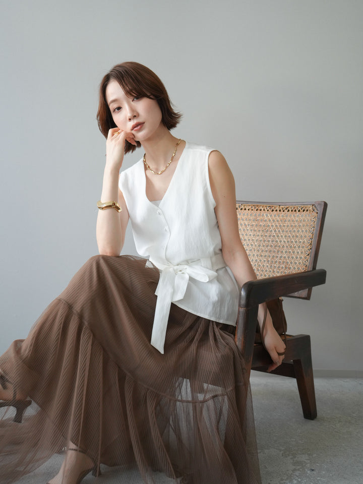 [予約]ウエストマークベスト/white