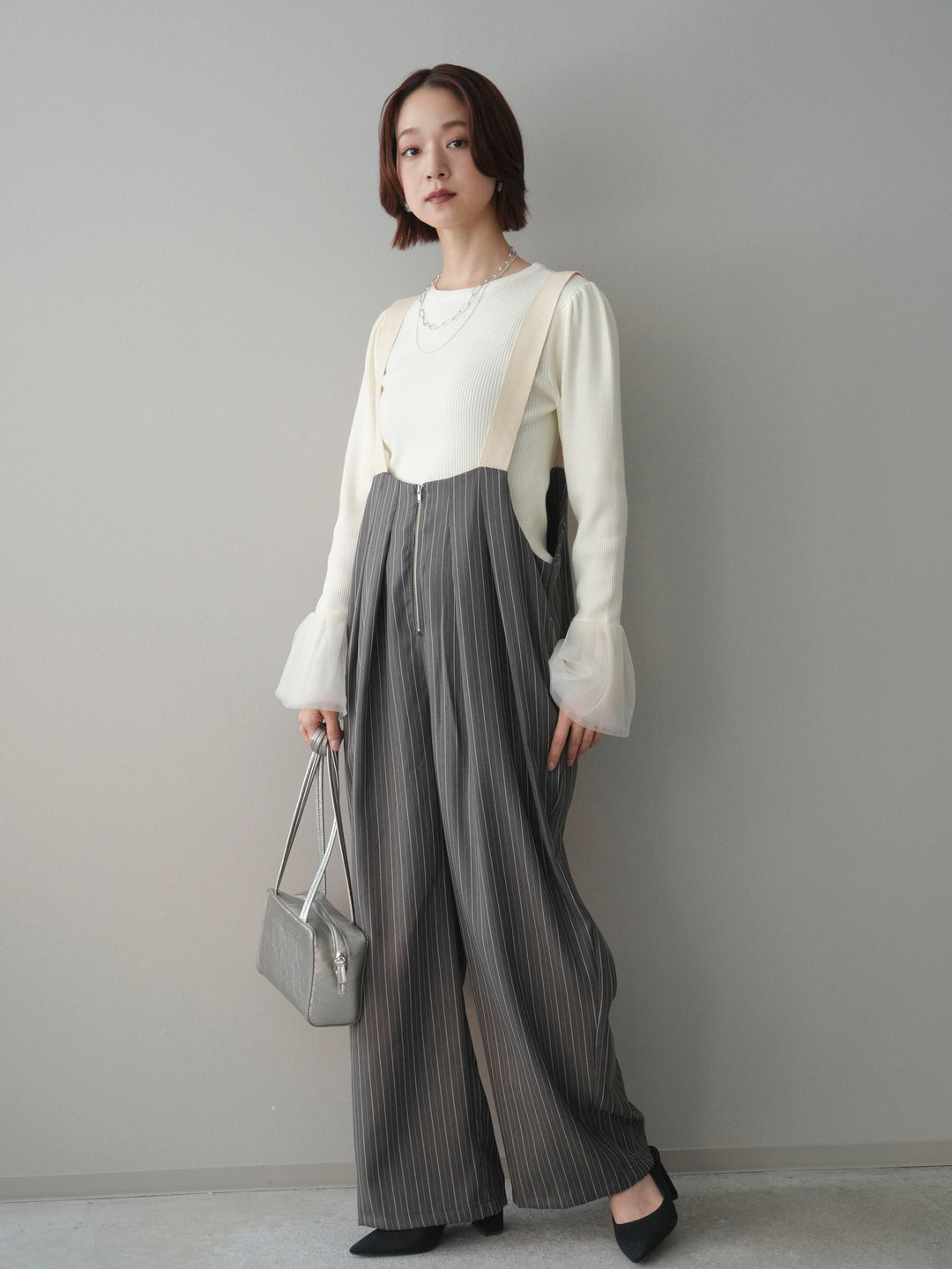 [SET]グログランテープストライプサロペット+グログランテープストライプサロペット(2set)