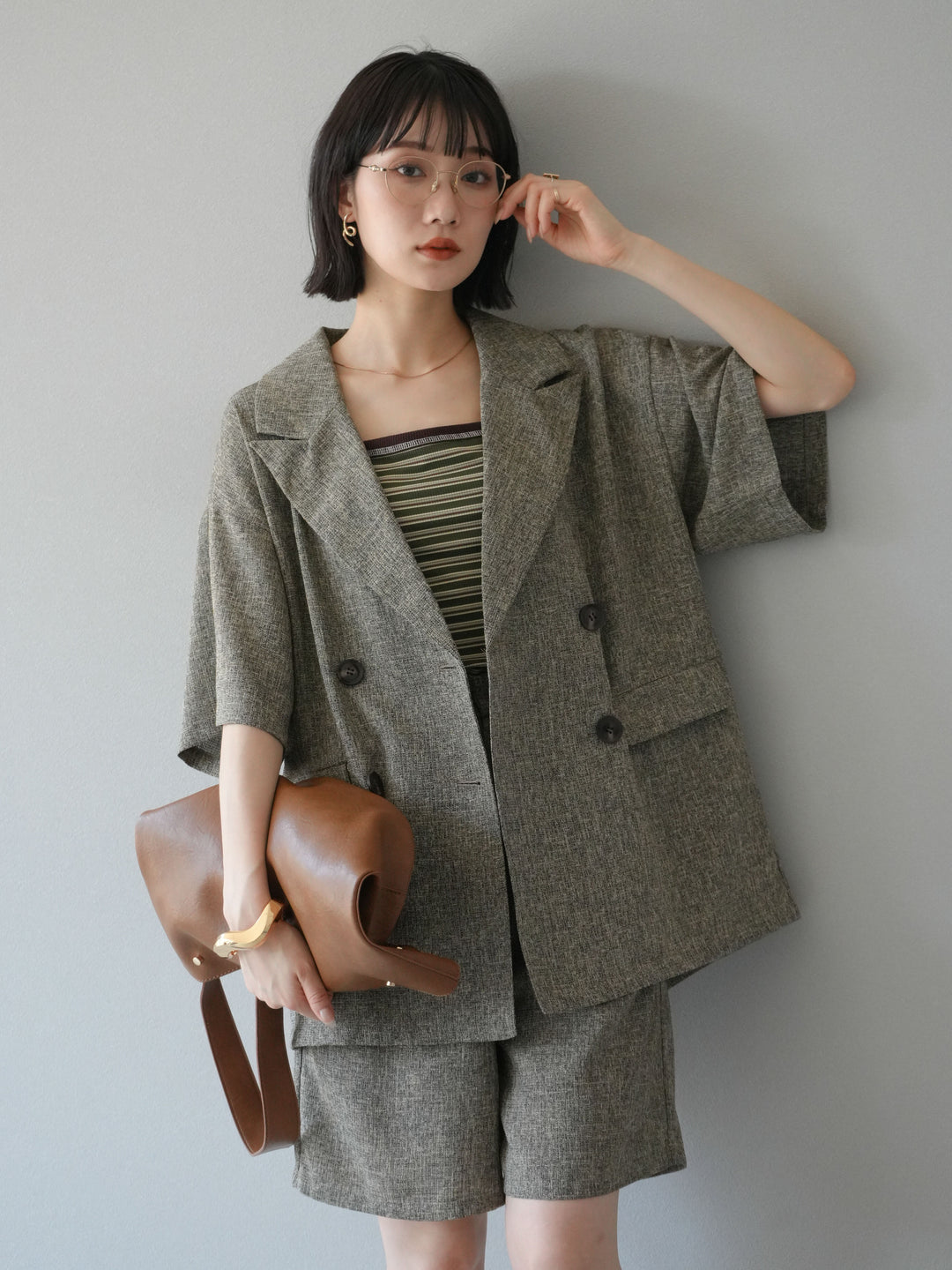 [SET]サマーツイードハーフジャケット+サマーツイードハーフパンツ(2set)