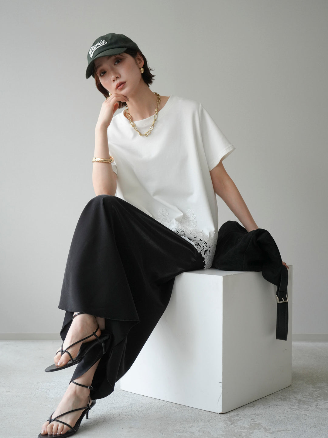 [予約]レースコンビボックスTEE/white