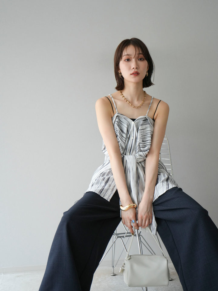 [予約]マルチWAYニュアンス柄オーバーシャツ/グレー