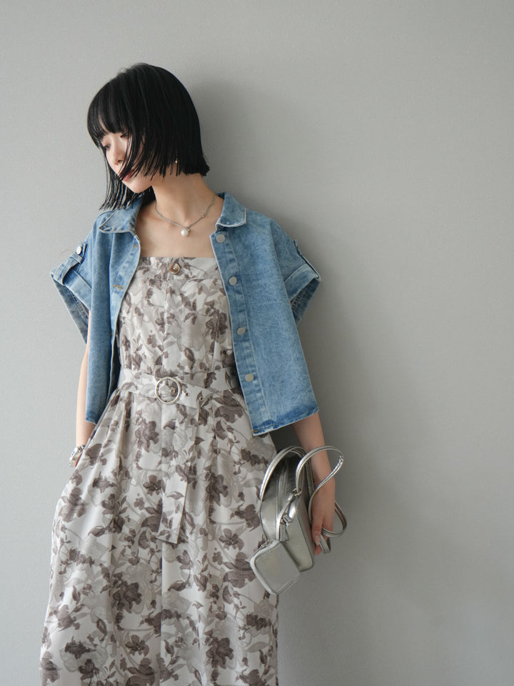 [予約]デニムショートハーフジャケット/ライトブルー