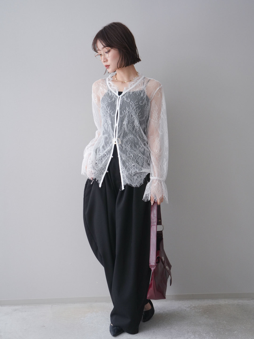 [予約]ジップポケットコクーンワイドパンツ/black