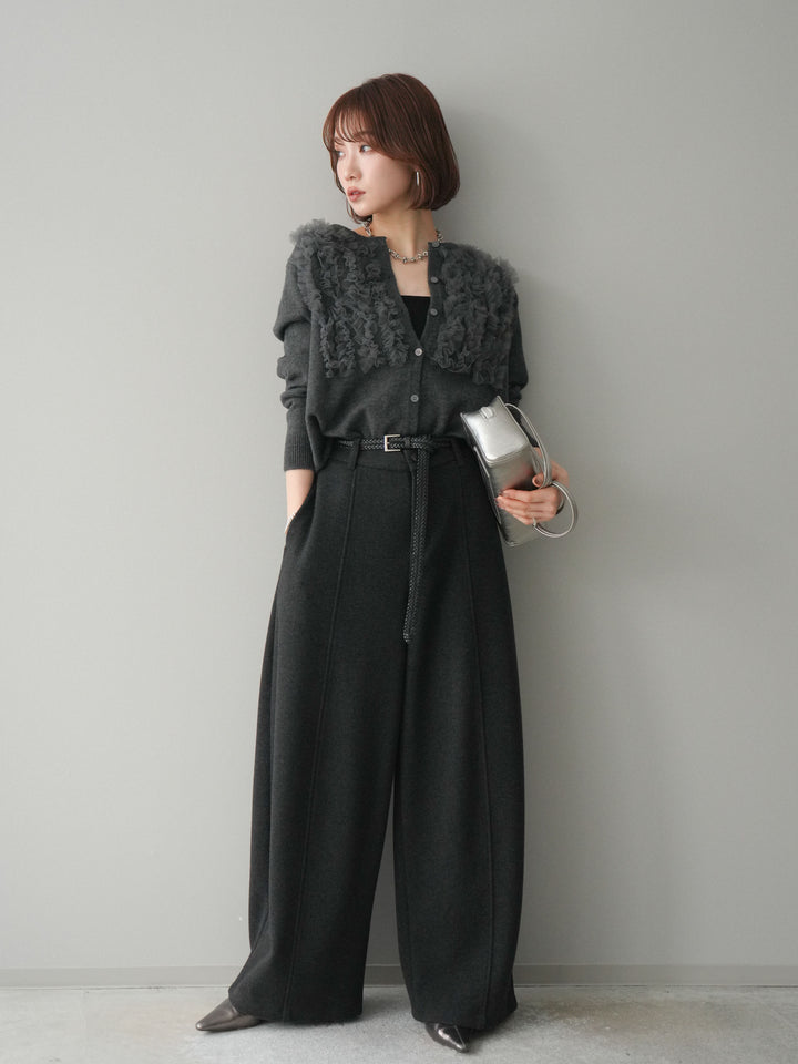 [予約]ウールタッチカーブパンツ/darkgray