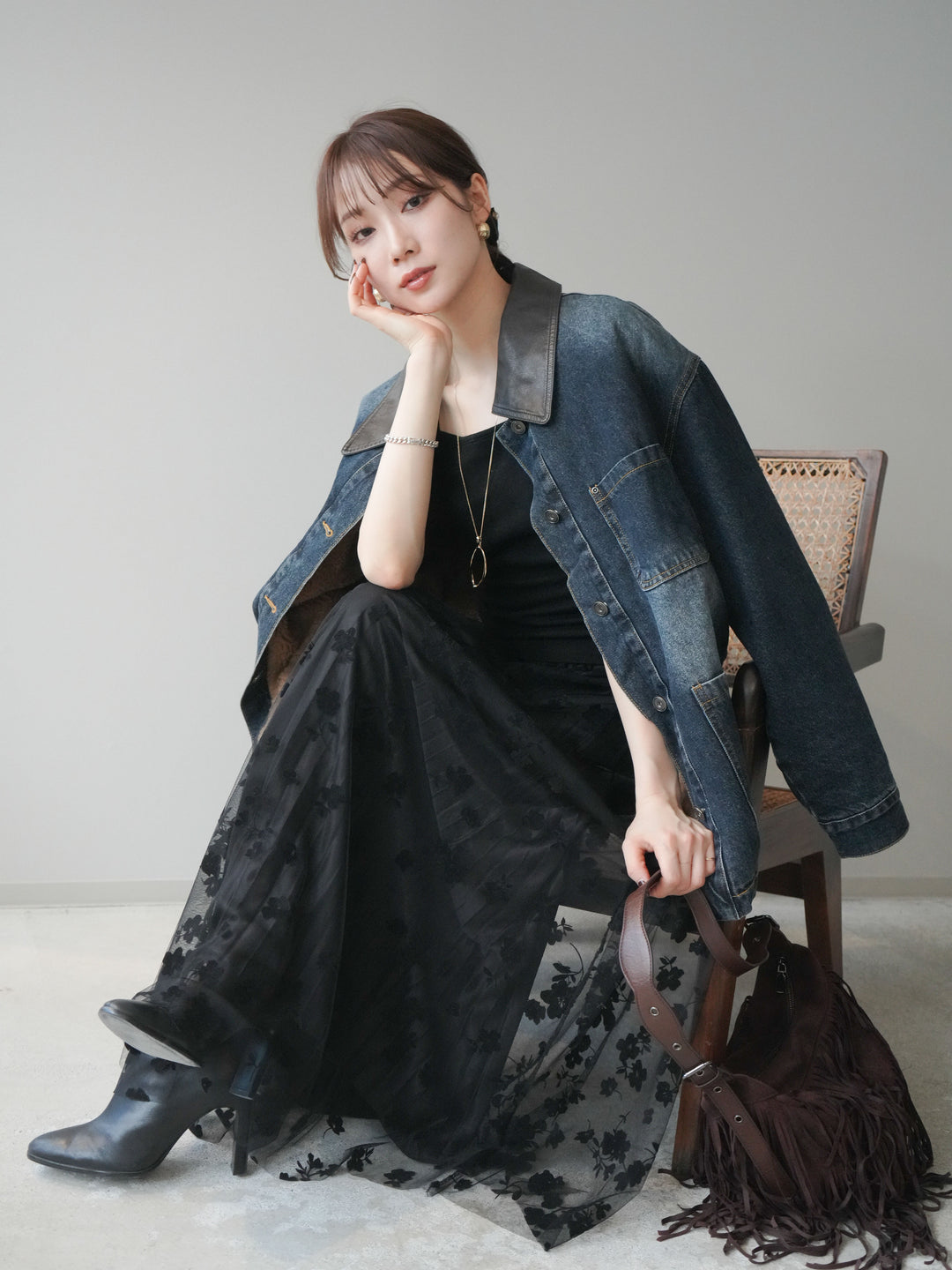 [SET]裏地ファーデニムフライトジャケット+裏地ファーデニムフライトジャケット(2set)