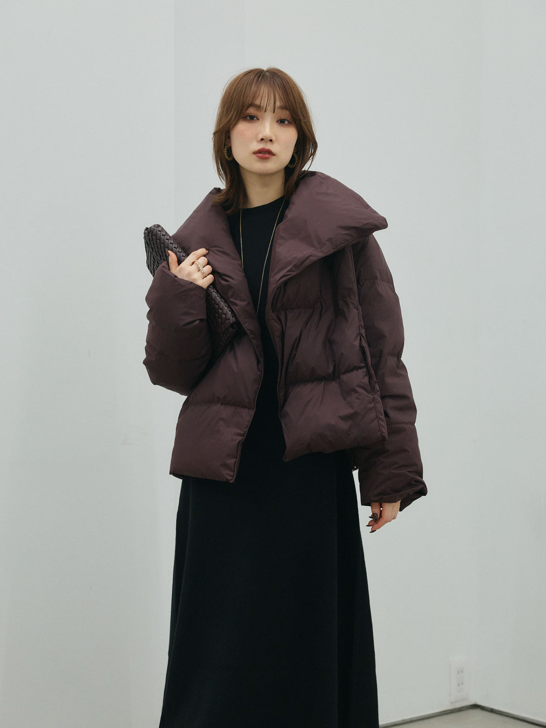 [予約]バックオープンニットワンピース/black