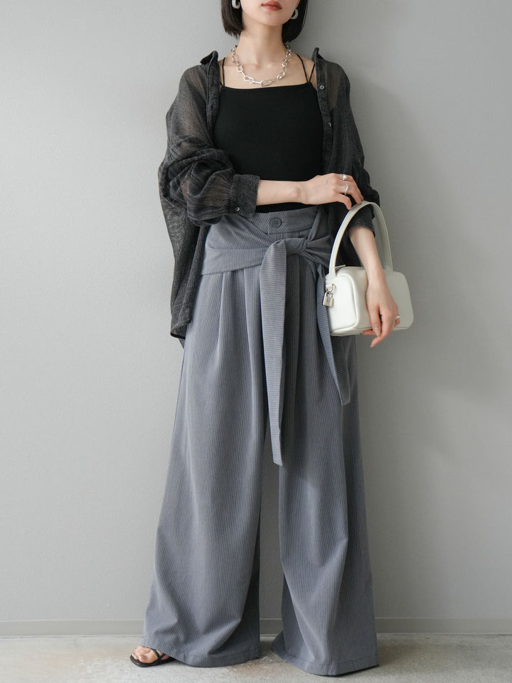 [予約]コットンラメメッシュオーバーシャツ/グレー