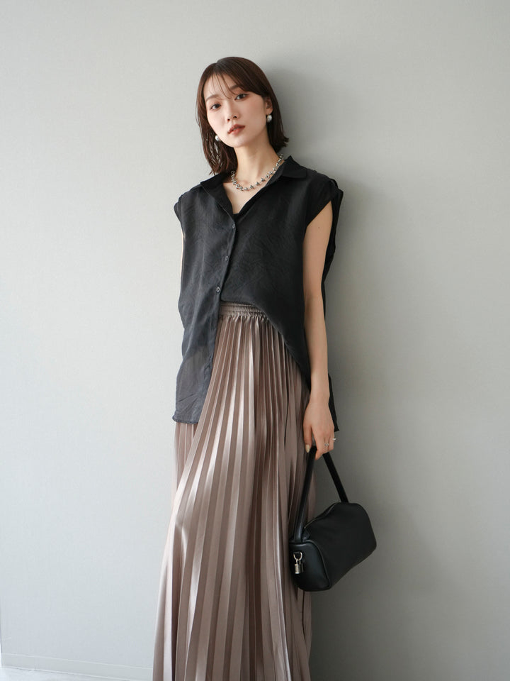 [SET] 硬紗層疊透視襯衫 + 硬紗層疊透視襯衫 (2set)