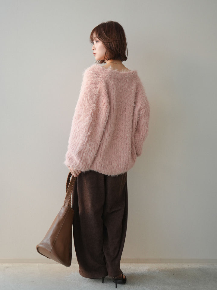 [予約]コーデュロイサイドタックコクーンパンツ/brown