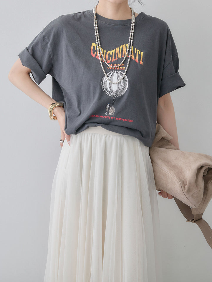 [SET]ヴィンテージライクプリントオーバーTEE+選べるアクセセット(2set)