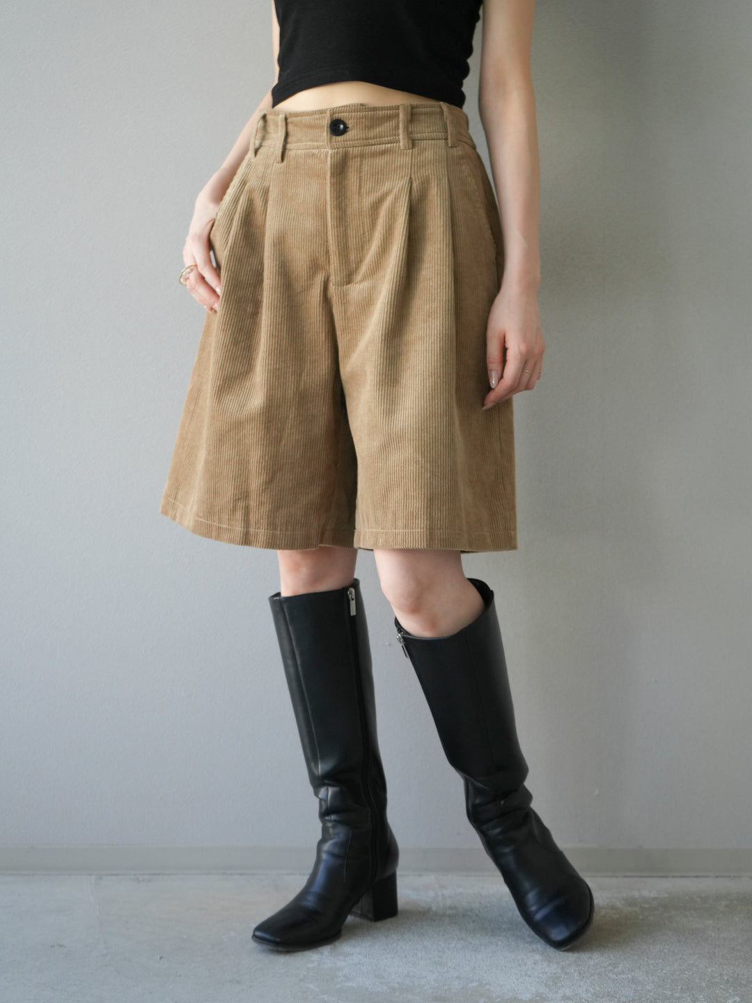 [予約]コーデュロイハーフパンツ/ベージュ