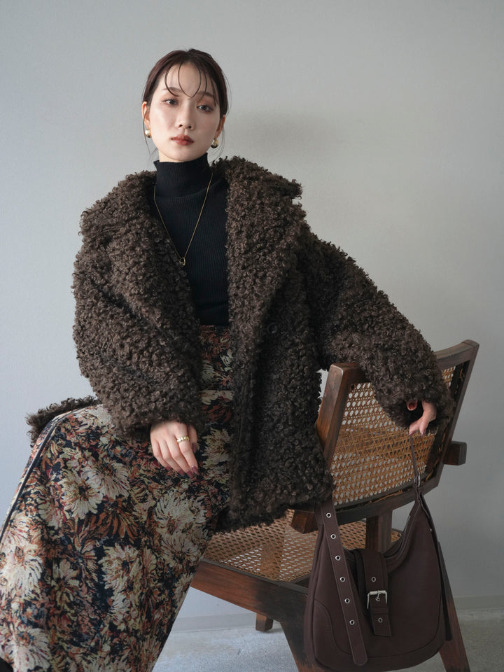 [予約]プードルファーダブルミドルコート/brown