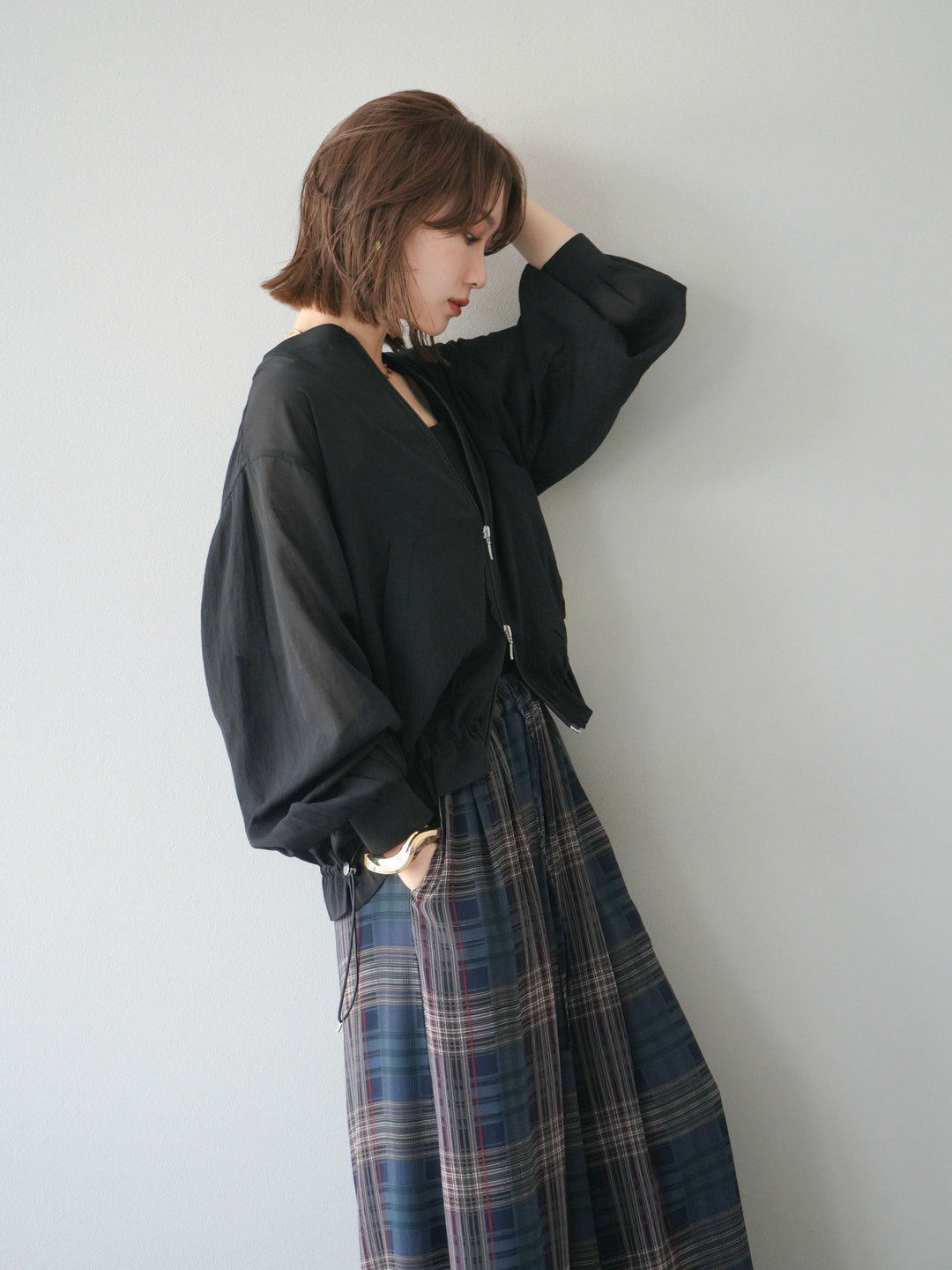 [預訂] Washer Sheer Blouson/黑色