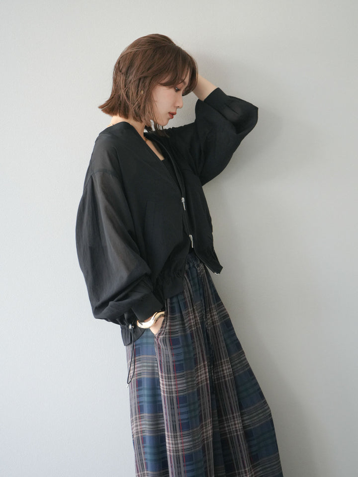 [預訂] Washer Sheer Blouson/黑色